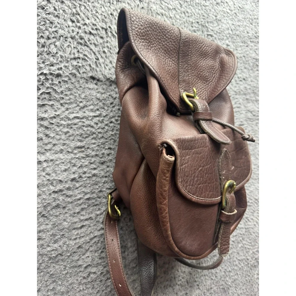 Vintage Leather Craft Authentic School‎ Travel Rucksack Backpack Brown Unisex